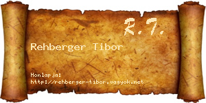 Rehberger Tibor névjegykártya